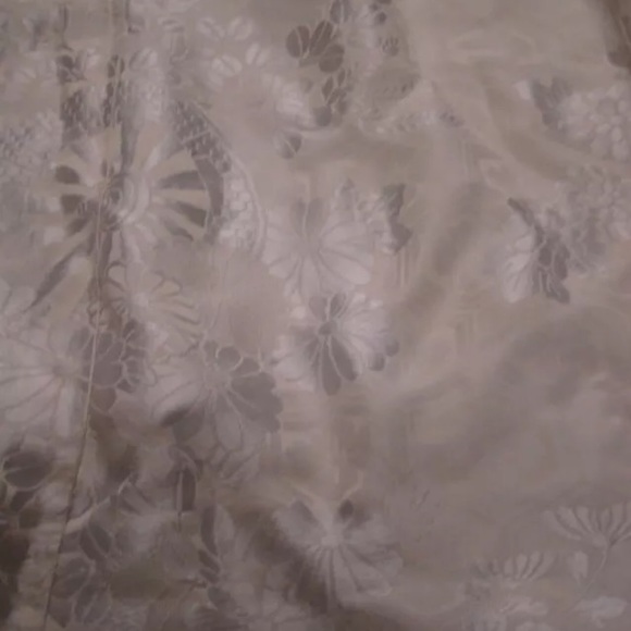VINTAGE white/white pure silk brocade KIMONO mint! - Picture 3 of 8